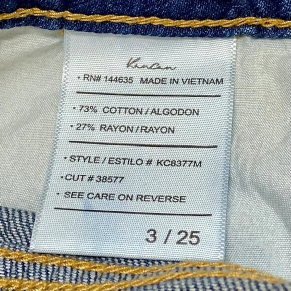Kancan Women's 3/25 Jean Shorts Blue Super Distressed High Rise Denim NWT - Picture 12 of 14